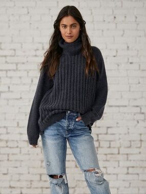 FREE PEOPLE Big City Turtleneck Chunky Sweater